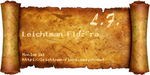 Leichtman Flóra névjegykártya